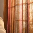 thumbnail image 4 of OVZME Bright Orange Ombre Print Crushed Sheer Curtains 63 Inch Length 2 Panels, Rod Pocket Light Filtering Window Drapes for Kitchen Bedroom Living Room, Each 42x63 Inch, 4 of 5