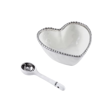 Pampa Bay Porcelain Tableware Heart Shaped Serving Bowl, Classic White