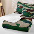 thumbnail image 4 of Manfei Minimalism Camouflage Twin Quilt Set, Countryside Camo Twin Coverlet Set, Green Beige, 2-Piece, 1 Bedspread and 1 Pillowcase, 4 of 7
