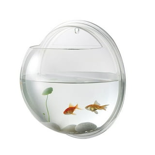 Fish Bowl Transparent Fish Breeding Box Plastic Fish Bowls Round Aquarium  Multipurpose Small Round Fish Tank for Desk Bookcase Decoration