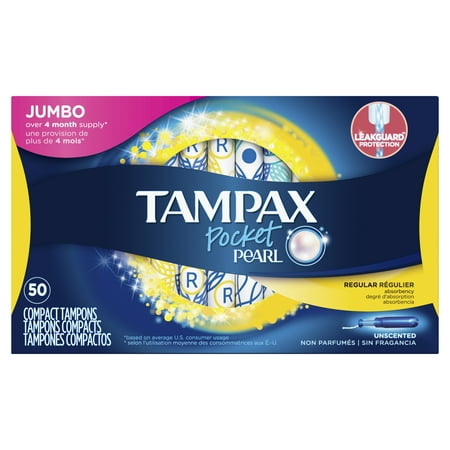 UPC 073010711716 product image for Tampax Pocket Pearl Tampons, Unscented, 50 Count | upcitemdb.com