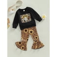 thumbnail image 3 of Wassery Kids Girls Autumn Outfit Set 6M 12M 18M 24M 2T 3T 4T Toddler Baby Long Sleeve Round Neck Kids Bull Print Tops + Casual Floral Bell-Bottoms Infant Cowgirls Western Clothes, 3 of 9