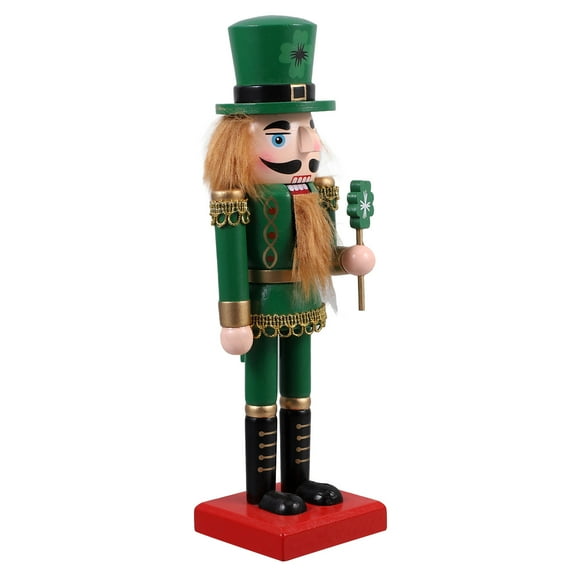 Raindrops Children Home Decor Wooden Nutcracker Ornament Green Nutcracker Soldier Shape 1Set