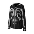thumbnail image 5 of Blotona Rhinestone Skull Skeleton Zip Up Hoodies for Women Goth Harajuku Oversized Sweatshirts 90s E-girl Halloween Casual Jacket, 5 of 10