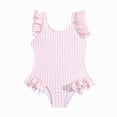 thumbnail image 3 of NIEWTR Girls Quick Dry One Piece Swimsuit Adjustable Straps Toddle Swimwear Padded Bust Bathing Suit(Pink,6 Years), 3 of 7