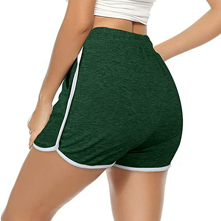 TNNZEET 8/5 Buttery Soft Biker Shorts for Women Print High Waisted  Workout Yoga Athletic Shorts 8 No pocket Large-X-Large Bean Green Leopard