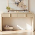 thumbnail image 2 of Tcbosik Modern Console Table, Narrow Sofa Table with 2 Storage Drawers, Behind Couch Table for Living Room, Hallway, Entryway, Easy Assembly, Apricot Cream, 2 of 10