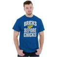 thumbnail image 3 of Funny Bricks Before Chicks Joke Men's Graphic T Shirt Tees Brisco Brands M, 3 of 6