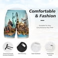 thumbnail image 6 of Picia Iconic Global Landmarks pattern Mens Swim Trunks with Compression Liner Stretch Beach Shorts Quick Dry with Zipper Pockets No-Chafing Board Shorts-Small, 6 of 9
