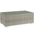 thumbnail image 2 of Modern Contemporary Urban Outdoor Patio Balcony Garden Furniture Lounge Sectional Sofa and Table Set, Sunbrella Rattan Wicker, White Light Gray, 2 of 5