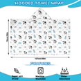 thumbnail image 2 of Cow and Milk White Pattern Hooded Bath Towel Wrap for Teens Ages 3 To 12, Soft Lightweight Quick Dry Microfiber Bath Beach Pool, 50"x30", 2 of 6
