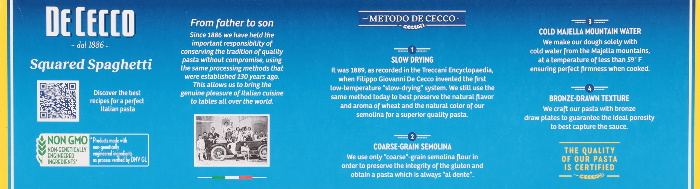 De Cecco Squared Spaghetti Pasta no. 413 - 1 lb