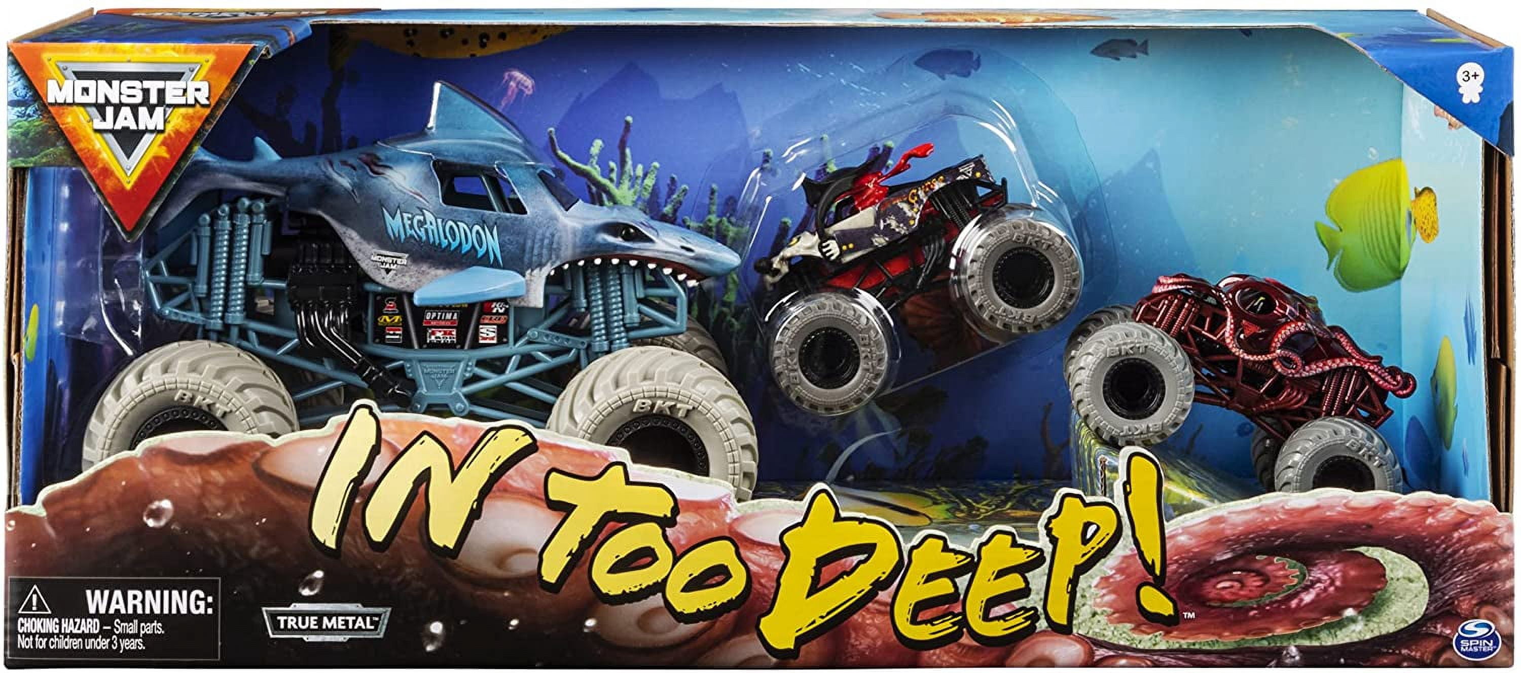 Monster Jam, in Too Deep 3-Pack of Official Exclusive Monster Jam Die-Cast Trucks