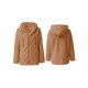 thumbnail image 3 of Chaqueta Ligera y Cálida para Mujer, Grandes, con Capucha y Cremallera, Abrigo de Invierno de Forro , Cárdigan Suave y Afelpado con Bolsillos. Marrón XXL, 3 of 6