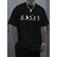 thumbnail image 1 of Men's Music Player Print Short Sleeve T-Shirts, Comfy Casual Elastic Crew Neck Tops, Men's Clothing, 1 of 6