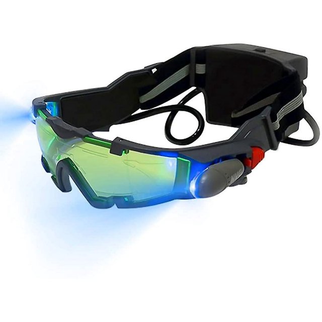 Lunettes de Vision Nocturne pour Enfants, Lunettes de Vision Nocturne à DEL Réglables avec Lumières Rabattables Lentille Verte, Jouet Lunettes de Vision Nocturne pour le Patin, la Course, le Vélo jusqu'à Pr
