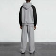 thumbnail image 4 of Maqroz Mens Sweatsuits 2 Piece Set Lightweight Tracksuit Long Sleeve Drawstring Hooded Sweatshirt and Wide Leg Sweatpant Breathable Lightweight Sport Wear, 4 of 9
