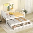 thumbnail image 2 of Twin Size Daybed with Trundle and Storage, Platform Bed Frame with Drawers, No Box Spring Required, White Finish, 2 of 10