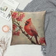 thumbnail image 2 of Awypu  Throw Pillow Cover Red Bird Rustic Farm Animal Cardinal Wild Flowers Leaves Branch Cool Funny Square Pillow Case Cushion Cover for Home Car Decorative 16x16 Inch, 2 of 5