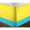 thumbnail image 3 of D.N.G. BEDDINGS 1 Piece Split Corner Two Tone Tailored Bed Skirt, Twin XL Size 26 Inch Deep Pocket, 800 Thread Count, 100% Egyptian Cotton, Solid Yellow/Turquoise Blue Color., 3 of 3
