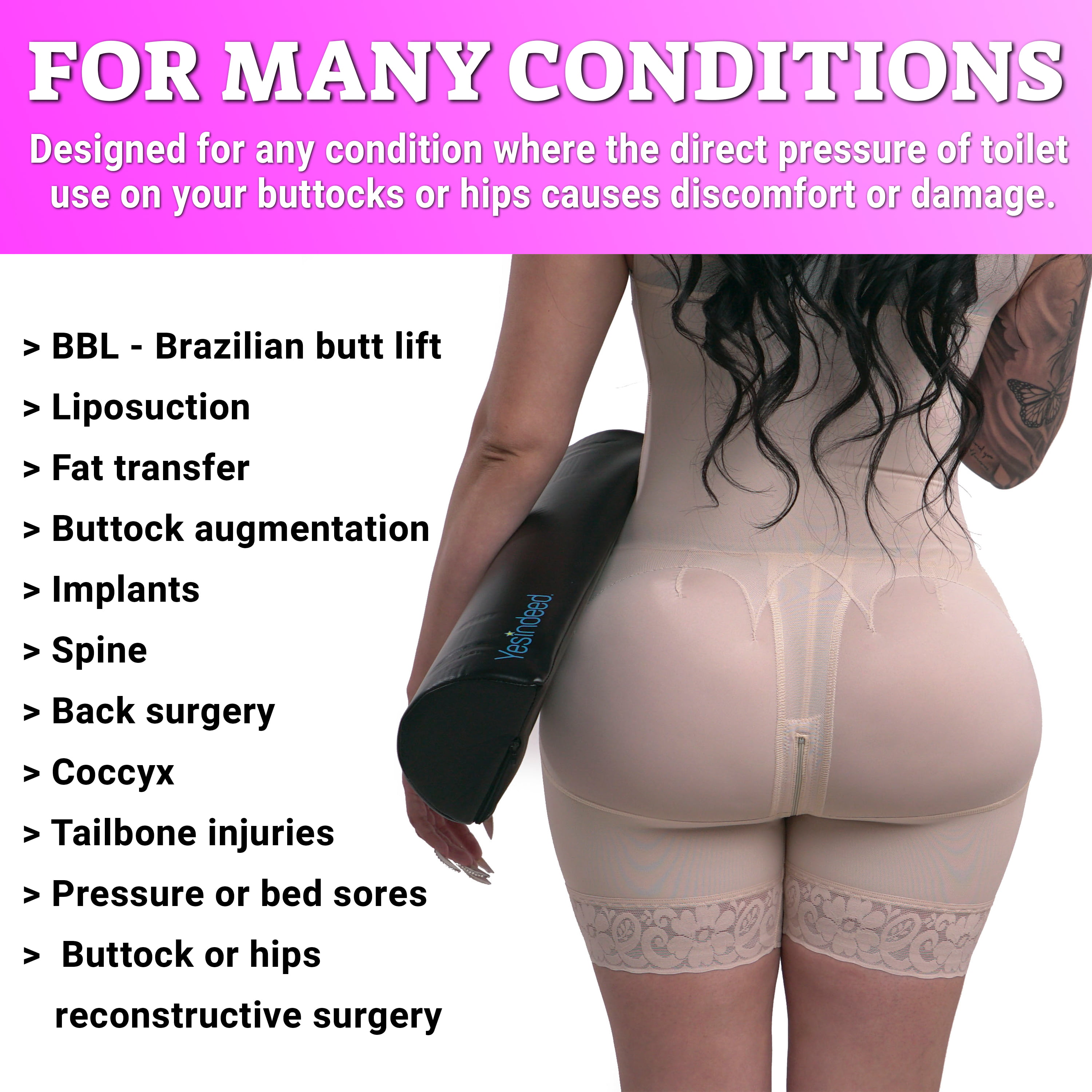 BBL Butt Pillow for Women Lift After Surgery Lifter Pillows Sitting Br –  AOSSA
