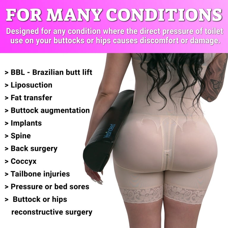  BBL Pillow After Surgery Butt Pillows Brazilian Butt Lift Booty  Post Recovery for Sitting Driving Chair Seat Cushion Back Support Kit Set  for Women (1 Set) (Black) : Health & Household