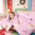 thumbnail image 3 of Manfei Vintage Xmas Pink Christmas Full Size Comforter Sets,Winter Holiday Bedding Comforter Set,Pink Reversible,3-Piece,1 Comforter and 2 Pillowcases, 3 of 7