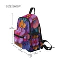 thumbnail image 3 of FORMRS School Backpack with Front Zippered Pocket 12" Elementary Student Travel Daypack, Large Purple Flowers, 3 of 6