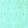 thumbnail image 1 of Ahgly Company Indoor Square Oriental Light Blue Traditional Area Rugs, 4' Square, 1 of 4