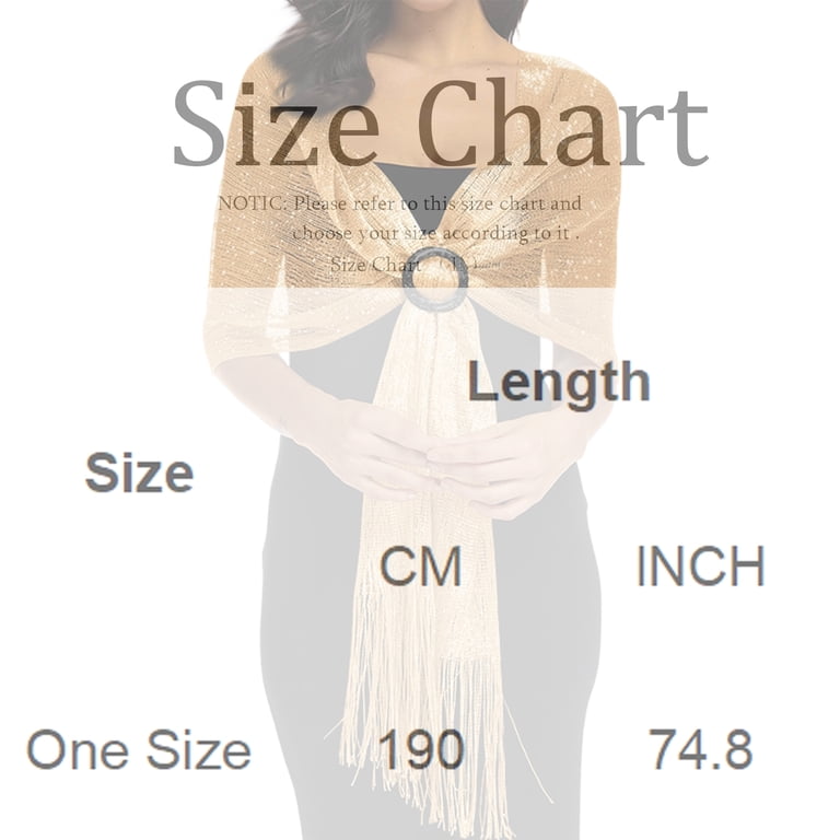 Shawls and Wraps for Evening Dresses with Buckle, Sparkling Metallic Pashmina Shawl Wrap Scarf for Women Wedding Party Gold One Size