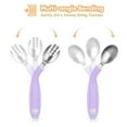 thumbnail image 2 of 2 sets of children's eating training tableware stainless steel bendable fork and spoon set complementary food tools, 2 of 5