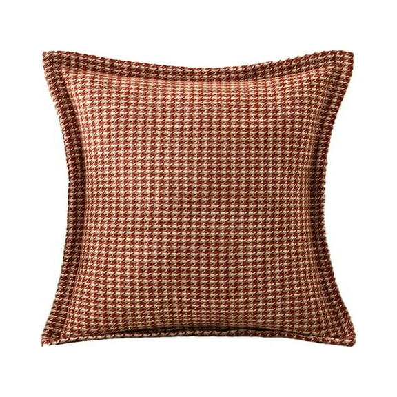 Wehilion soft fluffy striped square decorative throw pillow , for sofa, 18 "x 18", Red, 1 pack