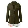 thumbnail image 4 of Gpaecead 3 Piece Blazer Sets for Women Open Front Button Blazer + Shorts with Belt Business Suit Sets Fall Outfits Olive Green, 4 of 6