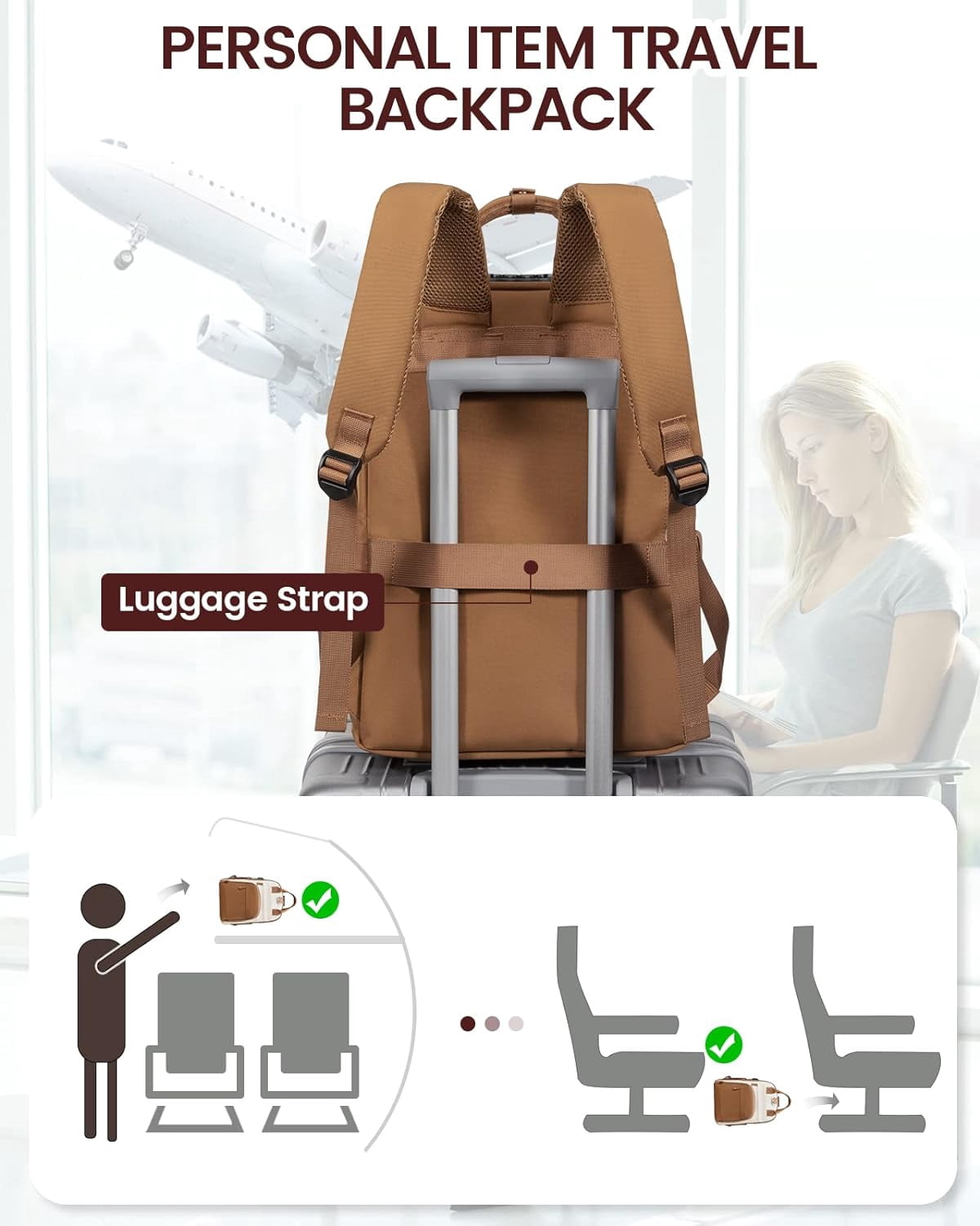 Lovevook Backpack Purses for Women, 15.6 Inch Laptop Backpack College Computer Bag, Multi-Functional Travel Work Bag Teacher Nurse Bag with USB Charging Port