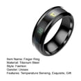 thumbnail image 7 of Opvise Titanium Steel Wedding Band Intelligent Body Temperature Sensing Ring Personal Health Men Women Ring, 7 of 7