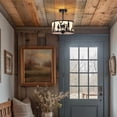 thumbnail image 4 of Sunnyin Rustic Drum Chandelier Deer Forest Pattern 3-Light Hanging Fixture, 4 of 6