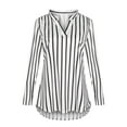 thumbnail image 1 of WTXUE Hauts d'Allaitement, Blouse Rayée Longue Maternité Manches Longues pour Allaitement Col en V Maternité Post-Partum Blanc, 1 of 1