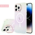 thumbnail image 2 of For Apple iPhone 15 Pro Max (6.7") Built-in Camera Kickstand Shockproof Iridescent Holographic Colorful TPU Protective Cover ,Xpm Phone Case [ Rose Gold ], 2 of 5
