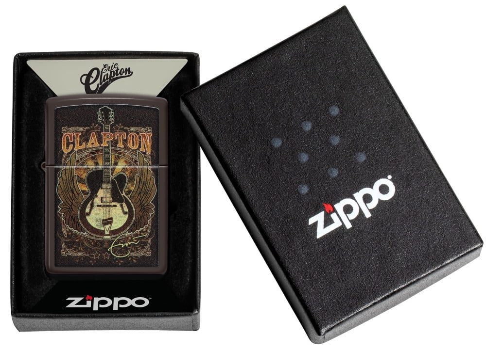 Zippo Eric Clapton Guitar Design Brown Pocket Lighter