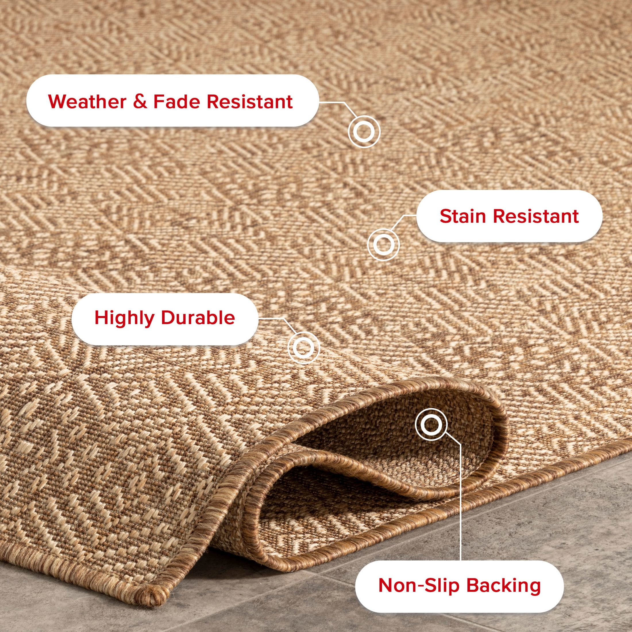nuLOOM Chandler Geometric Indoor/Outdoor Area Rug, 4' x 6', Chandler Brown