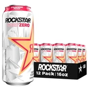 Rockstar Energy Drink, Pure Zero Strawberry Peach, 16 oz, 12 pack