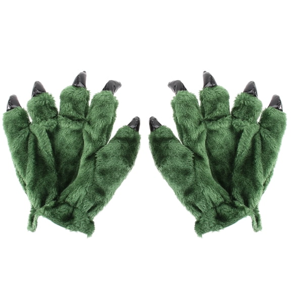 Howooi 1 Pair Plush Dinosaur Gloves Warm Cartoon Winter Gloves for Kids and Adults