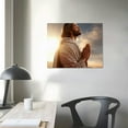 thumbnail image 3 of Jesus Christ Canvas Wall Art Jesus Greets You Welcome Back Window View Sunset Poster Christian Religious Modern Artwork Christ Spiritual Prints Framed Wall Decor For Bedroom Living Room, 3 of 4