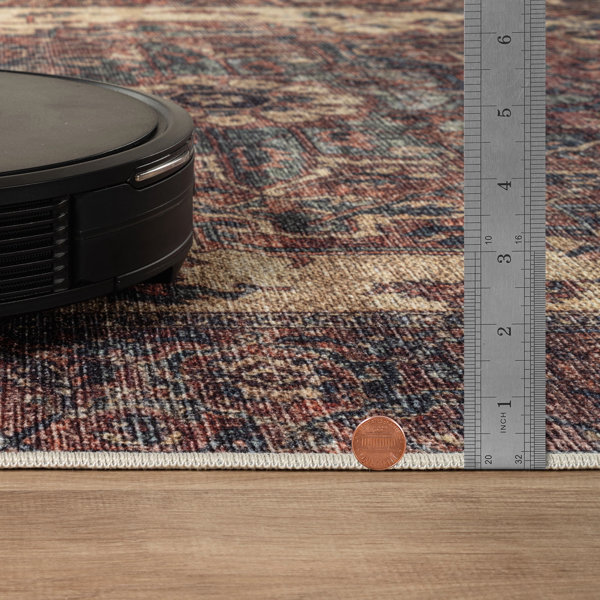 Bloom Rugs Washable Non-Slip 9' x 12' Rug - Beige / Terracotta Traditional Oriental Area Rug for Living Room, Bedroom, Dining Room, and Kitchen - Exact size: 9' x 12'