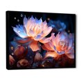 thumbnail image 2 of Designart "Dance Of Beautiful Rainy Lotus IV" Lotus Floater Framed Canvas Art Print, 2 of 5