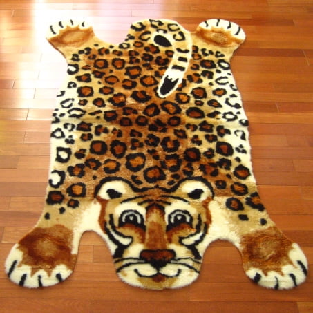Tapis de Jeu en Fausse Fourrure Léopard - 5 Pieds x 7 Pieds