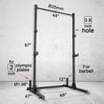 thumbnail image 4 of Intexca Squat Rack 800 LB Capacity, 2×2" Heavy‑Duty Steel Frame, Multi‑Grip Pull‑Up, Adjustable J‑Hooks (Black), 4 of 6