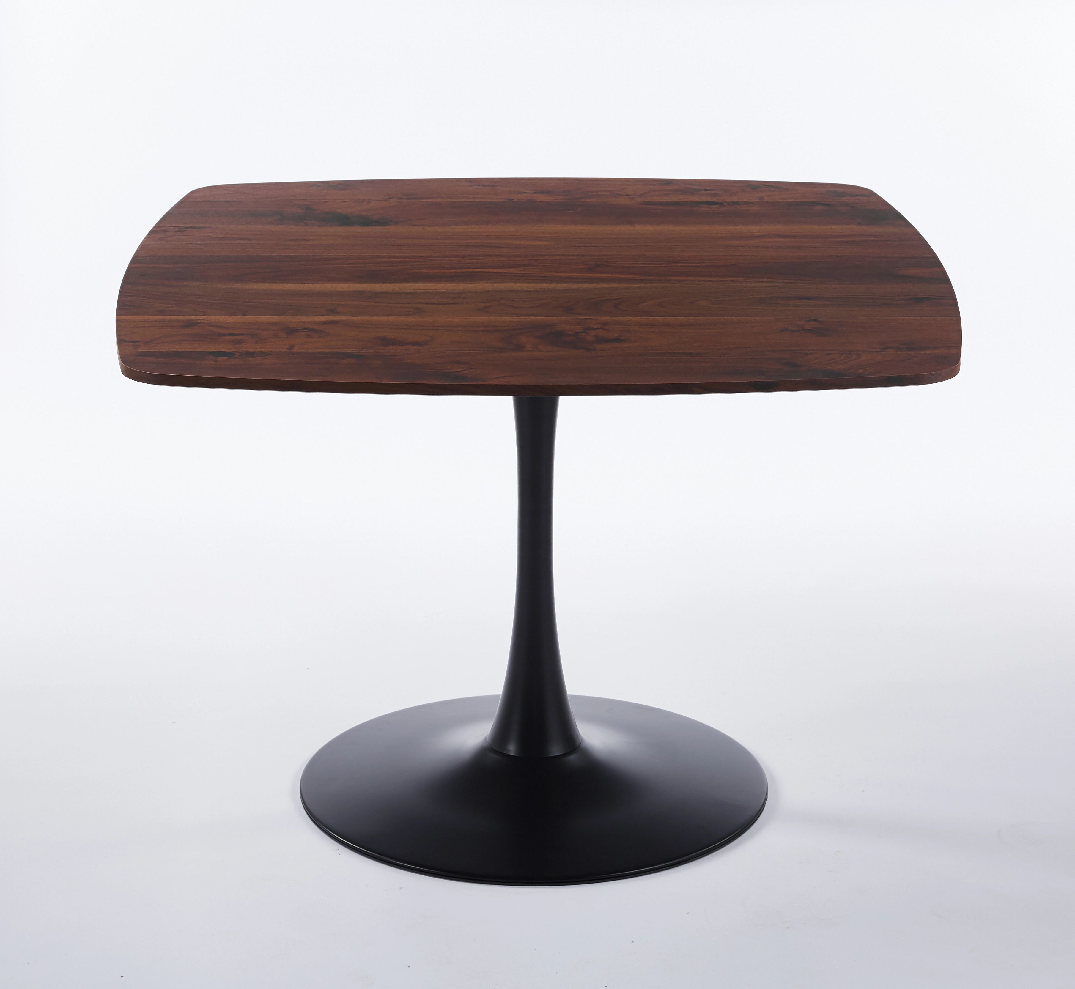 Euroco 42" Wood Dinning Table for 4 ,Mid-Century Tulip Table with Metal Pedestal Base,Modern Leisure Table for Small Space Kitchen Dining Room,Walnut