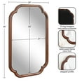 thumbnail image 2 of Kate and Laurel Glenby Traditional Scalloped Wall Mirror, 24 x 36, Walnut Brown, Wooden Farmhouse Bathroom Mirror with Rounded and Stepped Frame Profile, 2 of 7