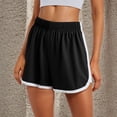 thumbnail image 3 of JoveMarine Athletic Shorts for Women, Running Shorts for Women Solid Elastic Waist - Loose Fit for Yoga Beach, Breathable Lightweight Summer Casual Bottoms with Stretch,Black L, 3 of 9